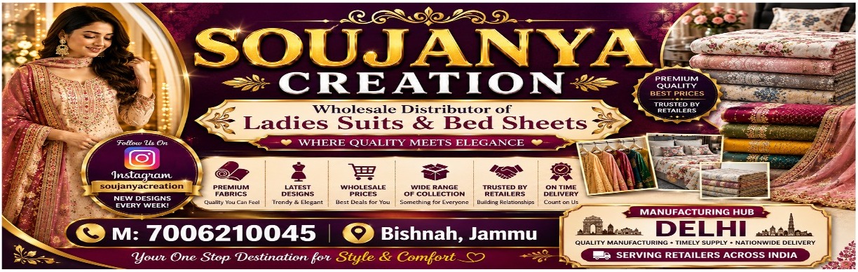 Soujanya Creation wholesale ladies suits and bed sheets